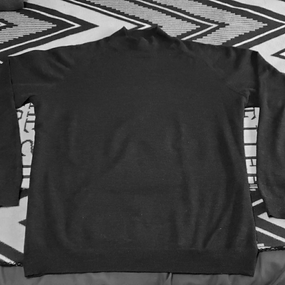 Merino Blend Charcoal Mock Neck Sweater